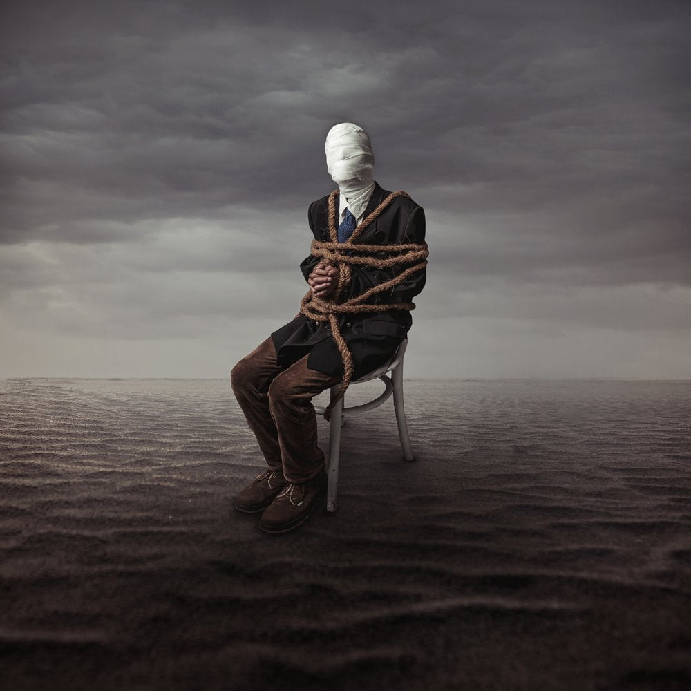 Bound Man Stormy Sky