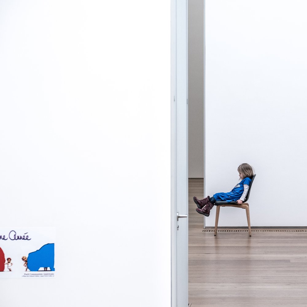 Girl In Empty Gallery