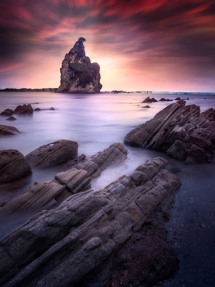 Dramatic Sea Stack Sunset