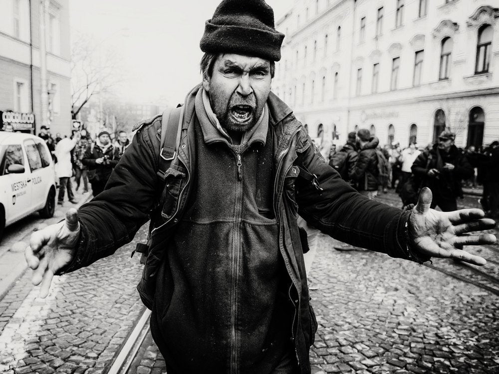 Angry Man Shouts
