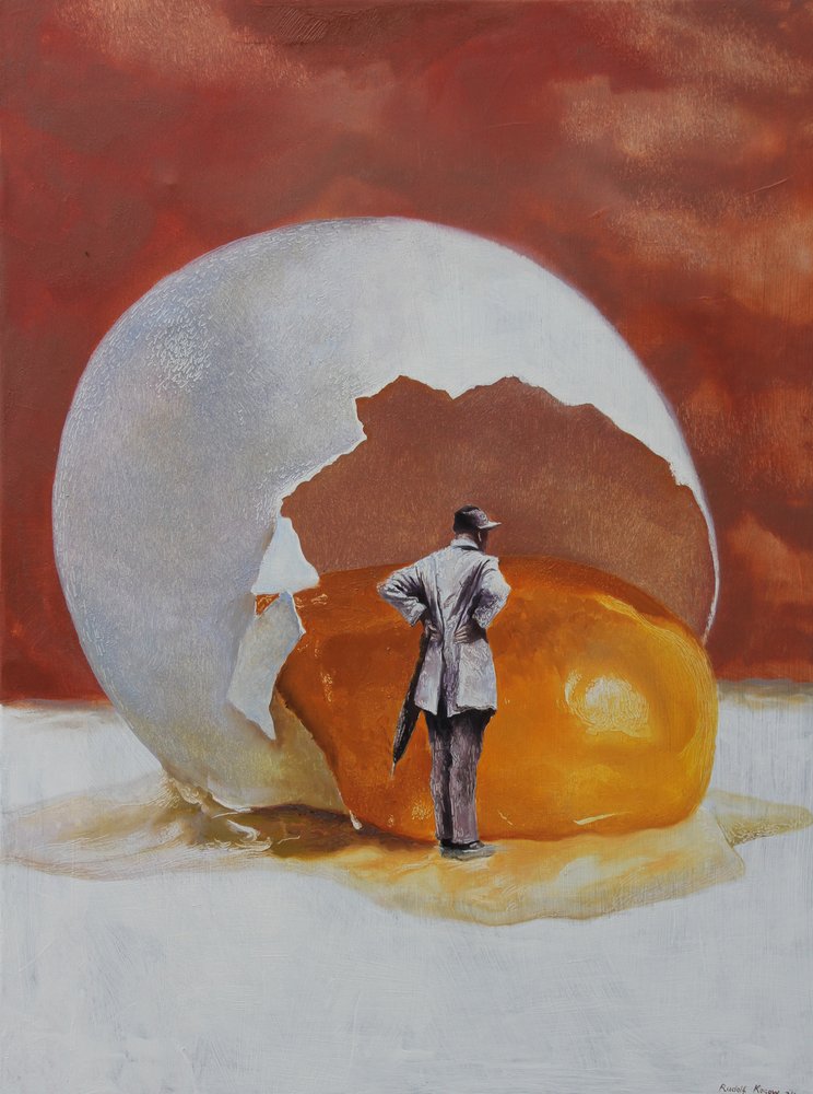 Surreal Man Giant Egg
