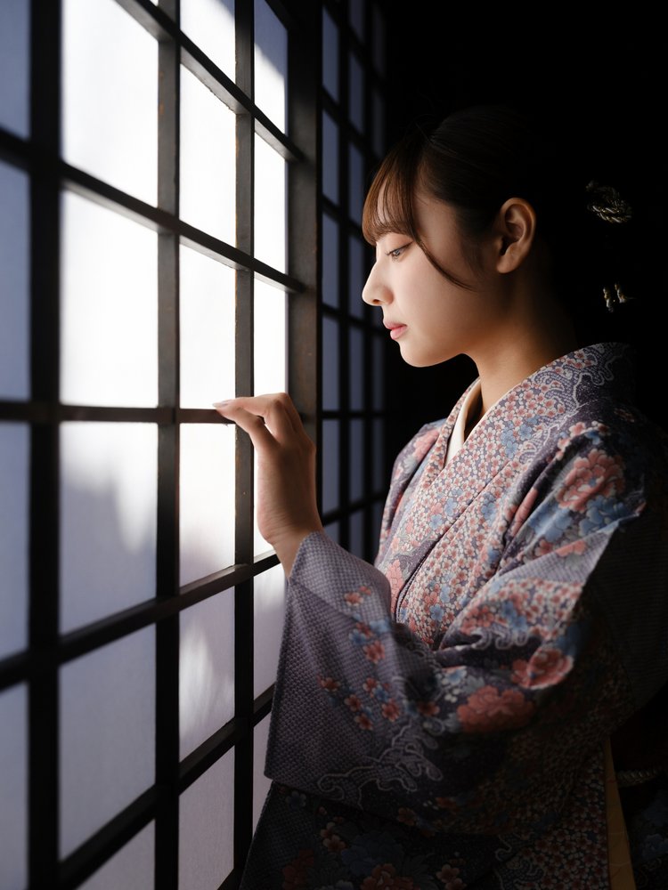 Pensive Kimono Woman