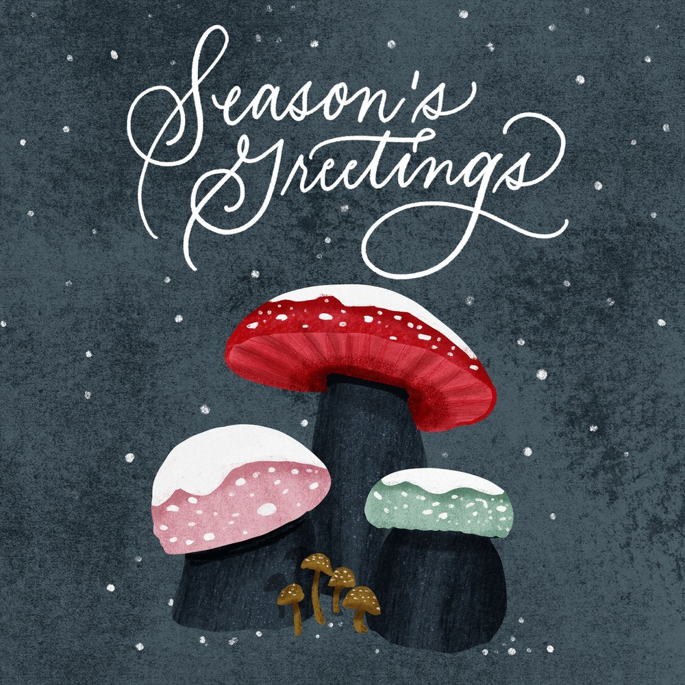 Whimsical Winter Mushrooms