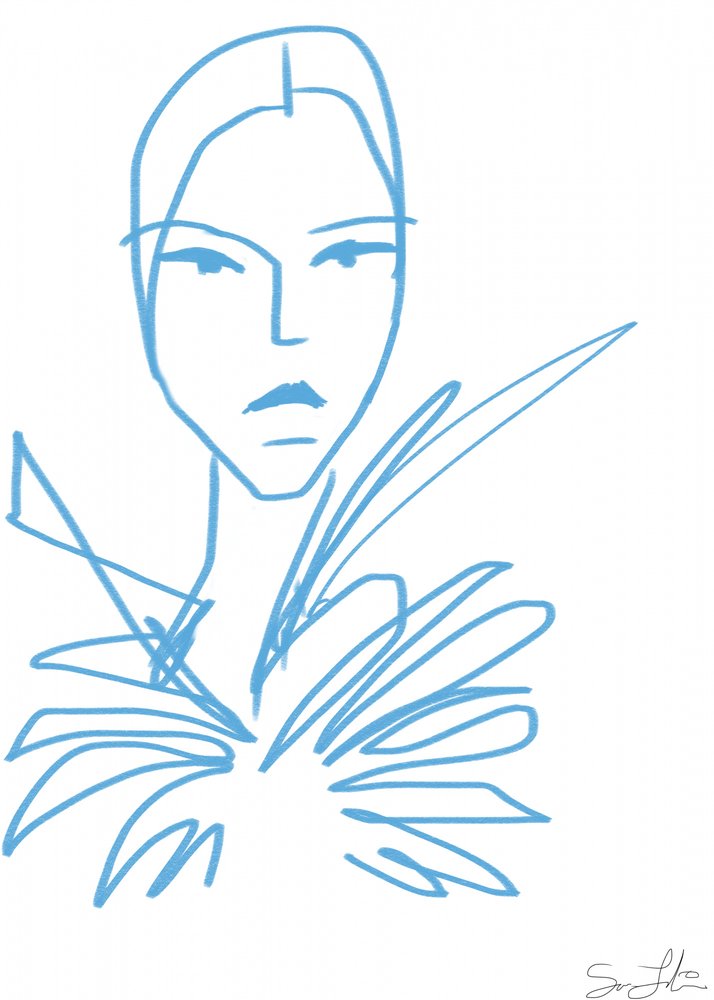 Elegant Blue Fashion Portrait