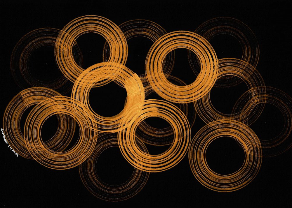 Golden Abstract Circles