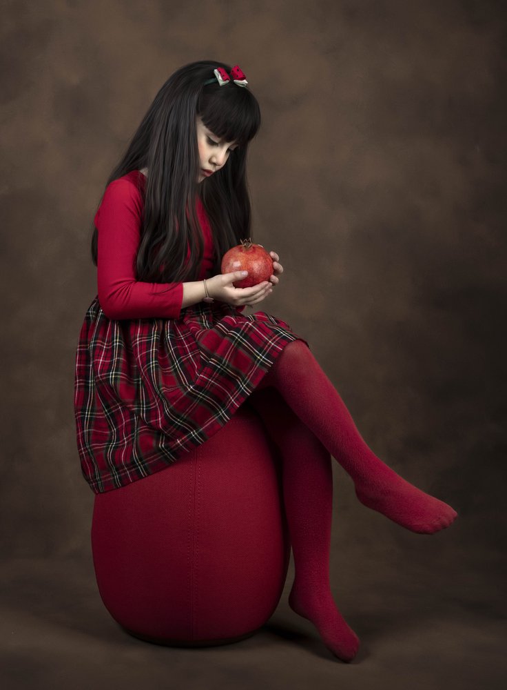 Red Girl with Pomegranate