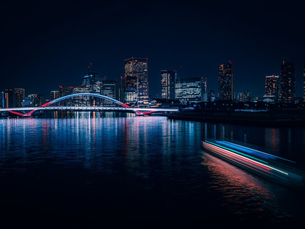 Vibrant City Night Waters