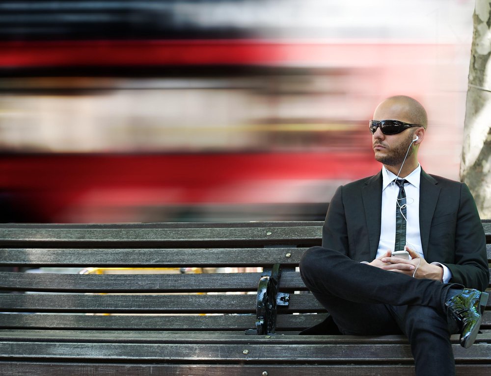 Urban Man On Bench