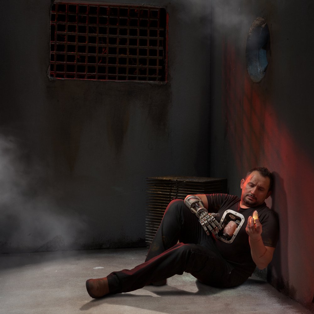 Bionic Man in Dark Cell