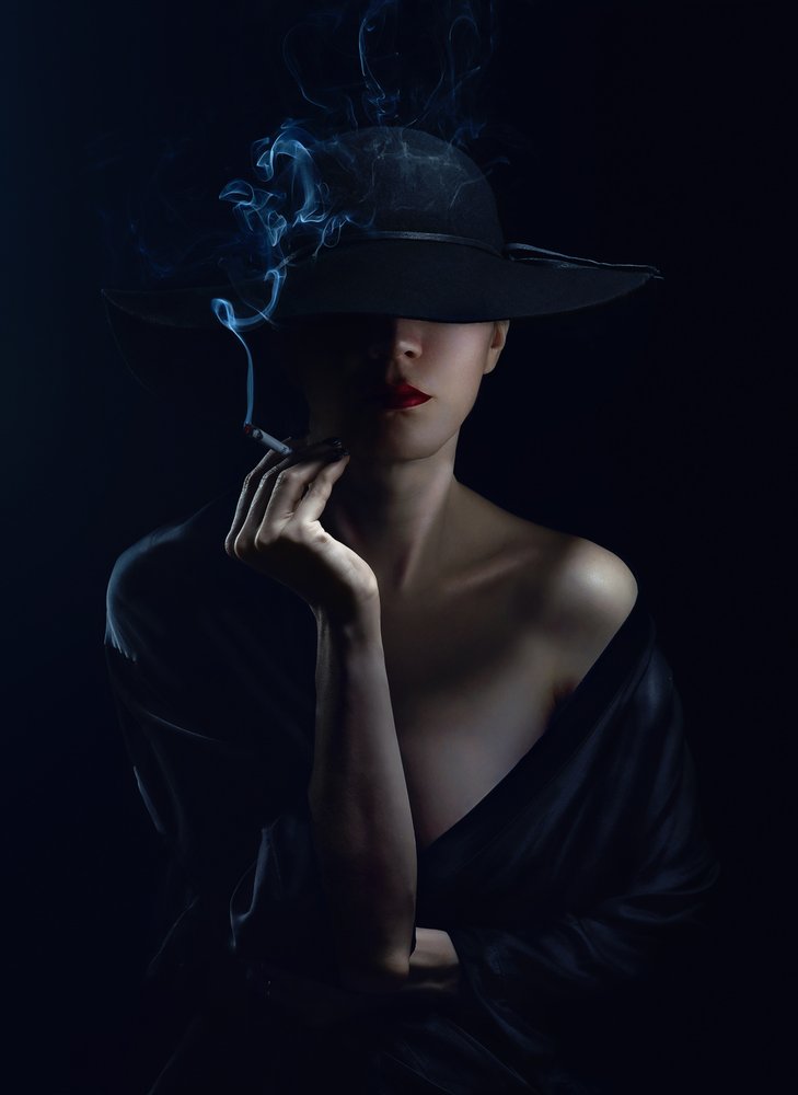 Mysterious Woman Smoking