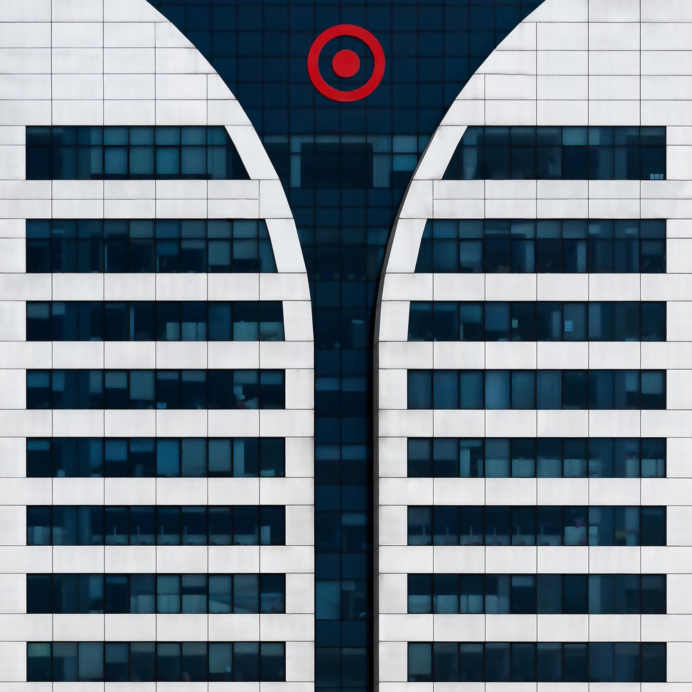 Modern Building Red Circle