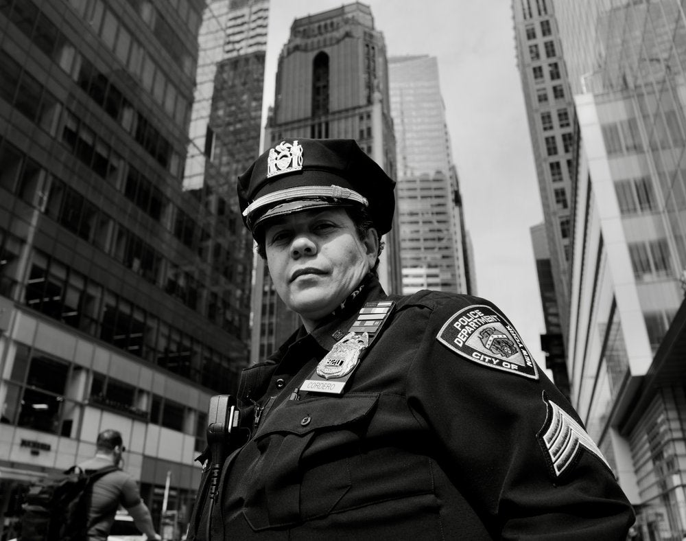 Determined City Police Officer