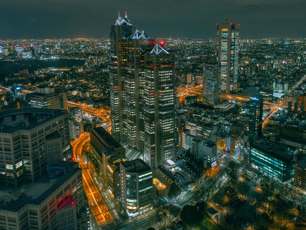 Glowing City Skyline