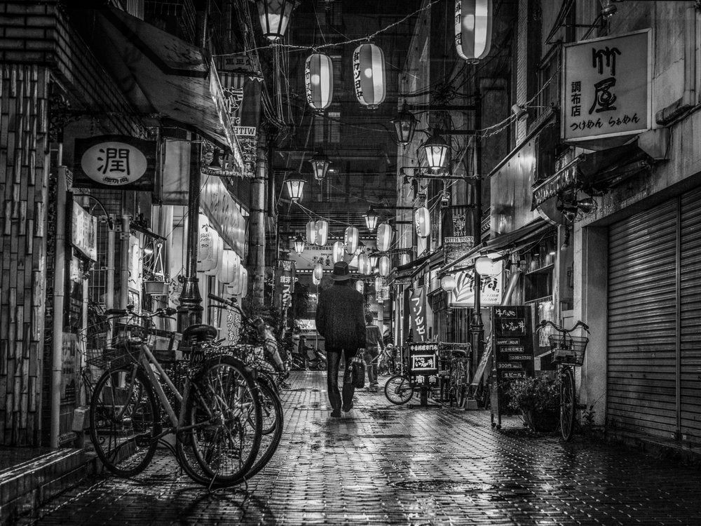 Lantern Lit Japanese Street
