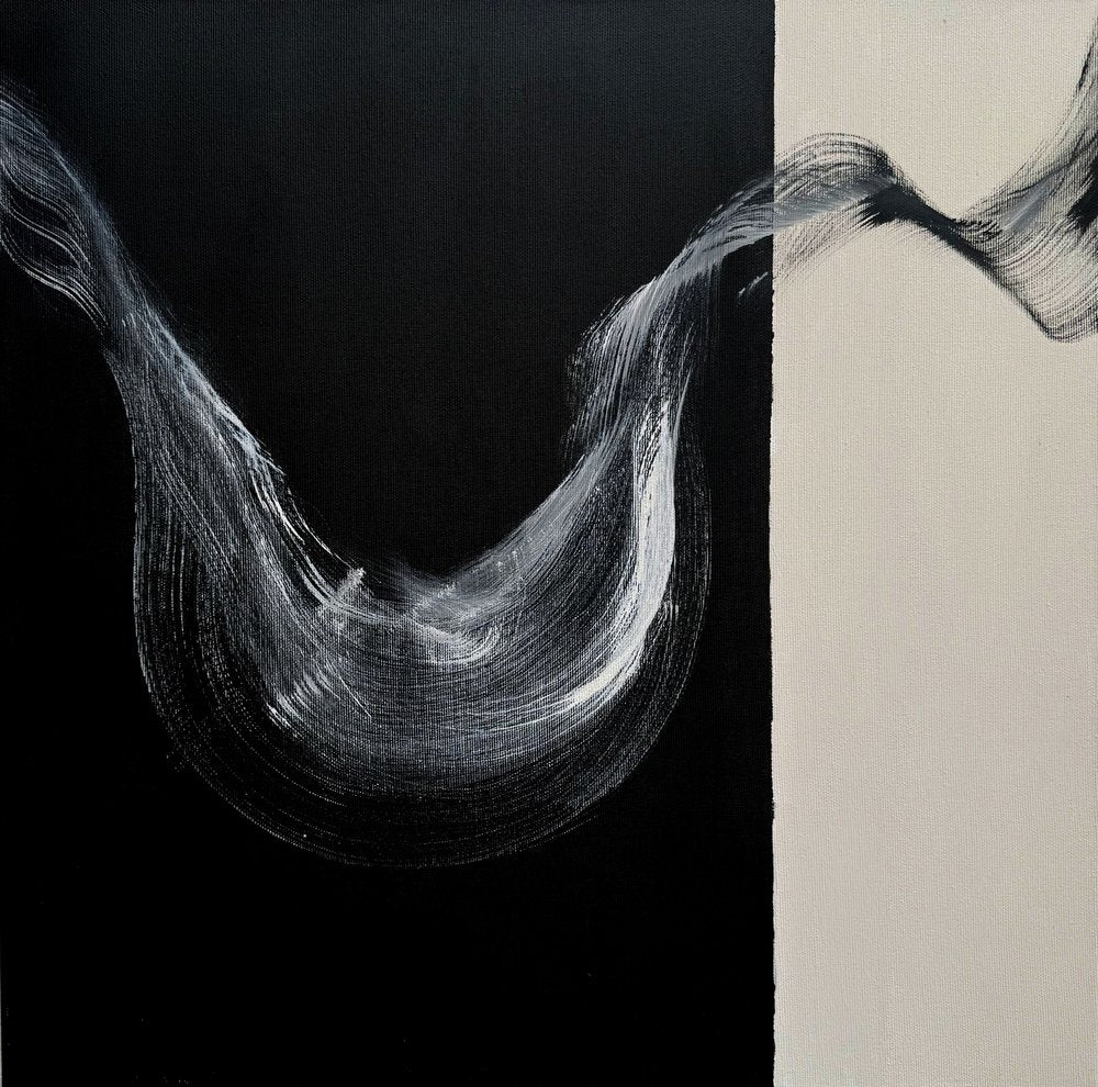 Black White Abstract Flow