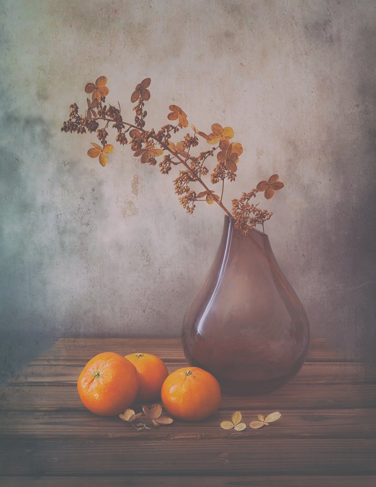Warm Tangerines Still Life