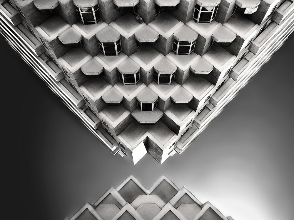Brutalist Geometric Facade