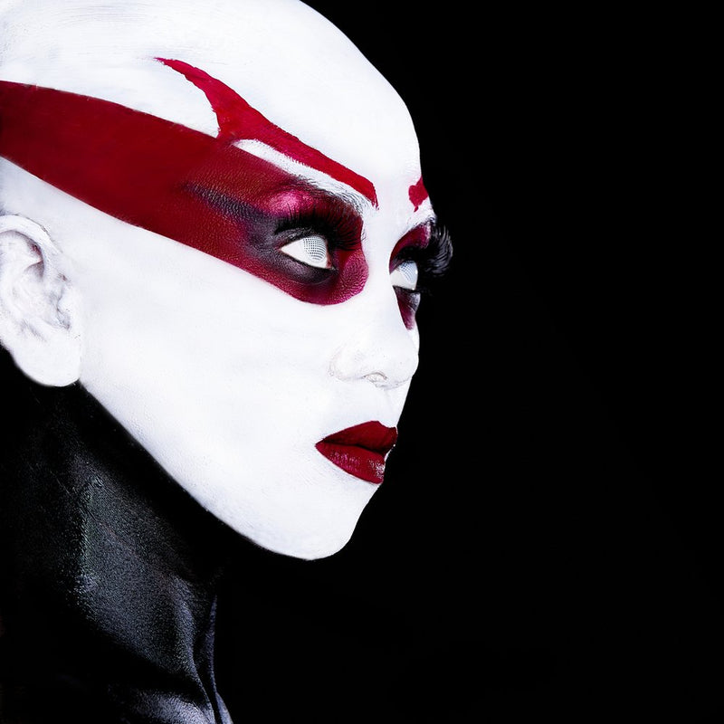 Dramatic Red White Makeup