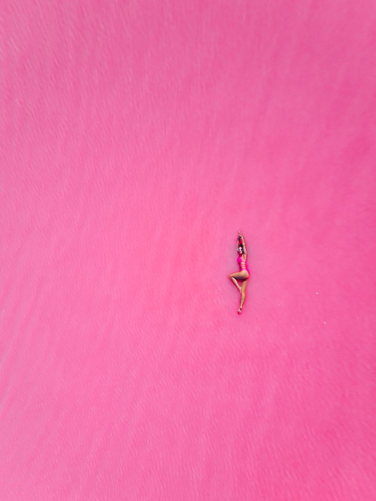 Pink Lake Yoga Pose
