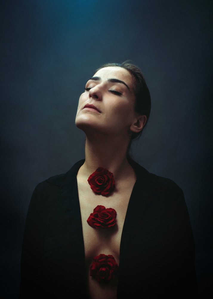 Serene Woman With Roses