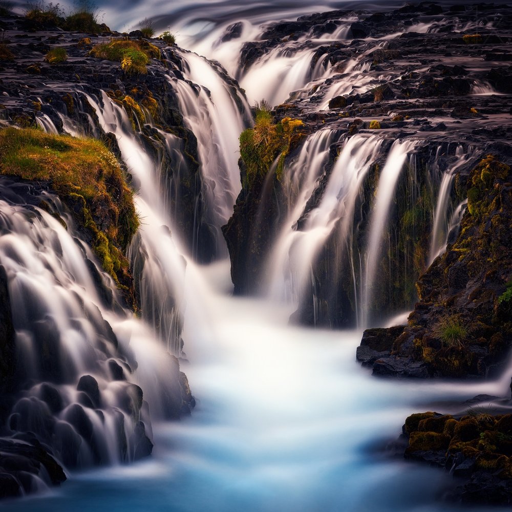 Serene Blue Waterfalls