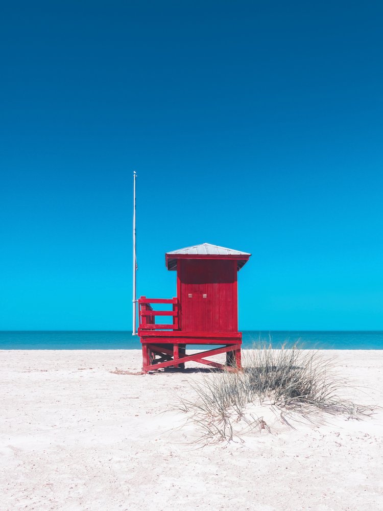Vibrant Beach Lifeguard Hut