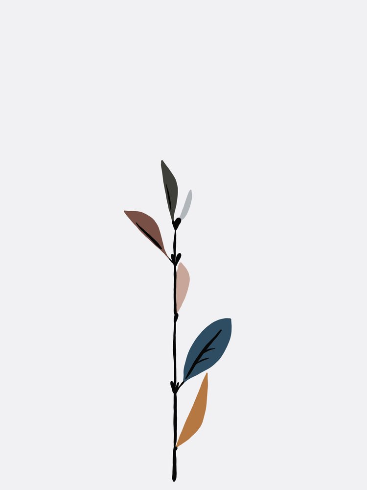 Minimalist Botanical Stem