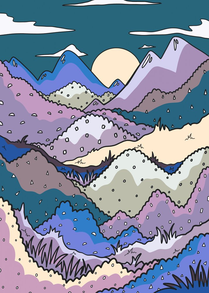 Colorful Mountain Sunset