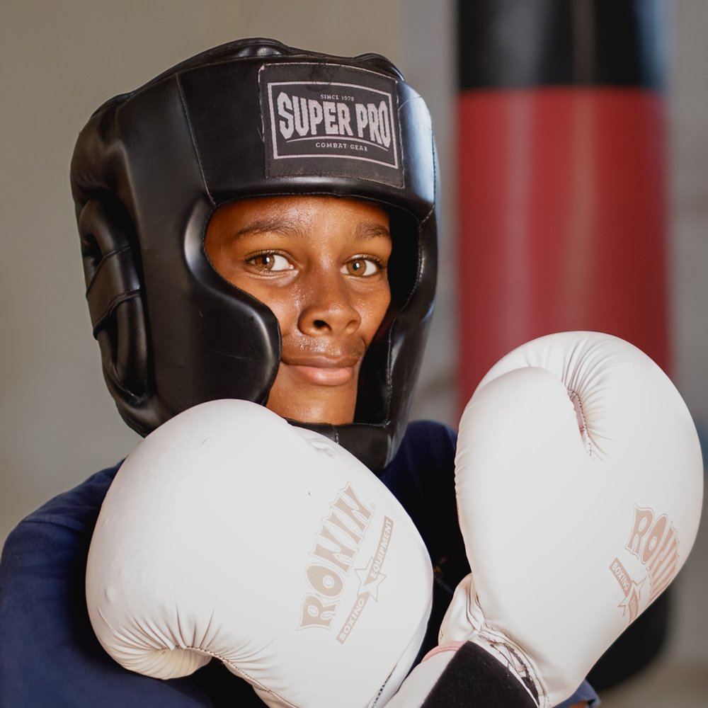 Determined Young Boxer