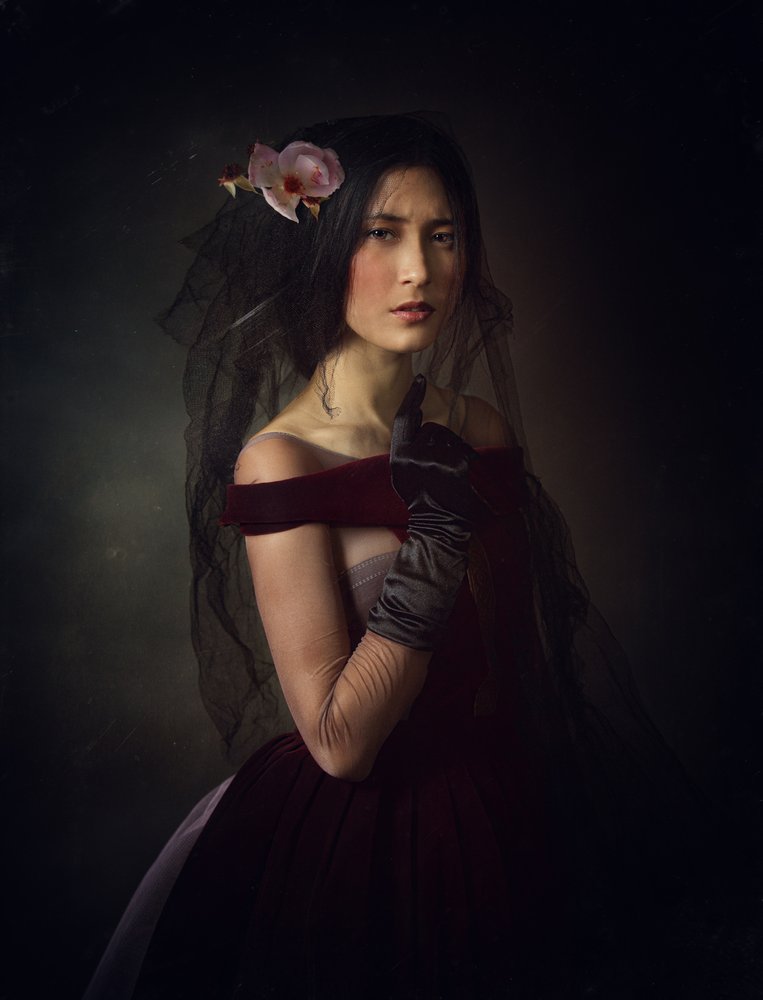Mysterious Woman in Red