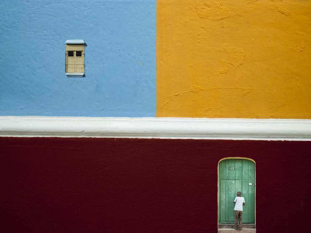 Man Against Colorful Walls