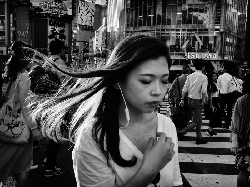 Urban Woman Windblown Hair