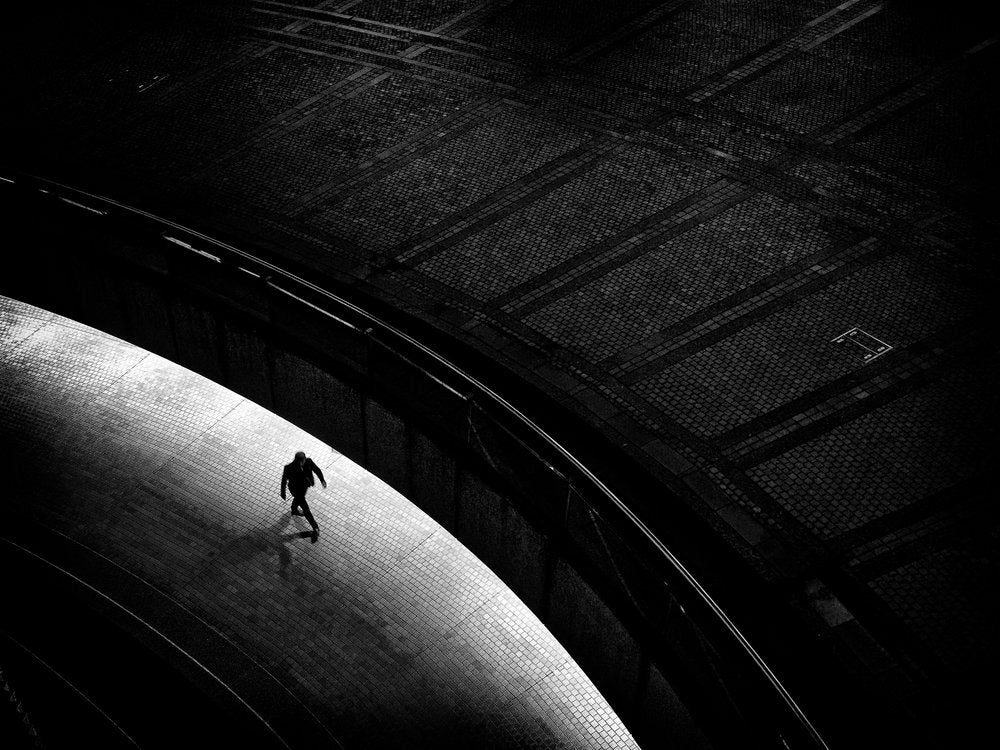 Solitary Figure Walking