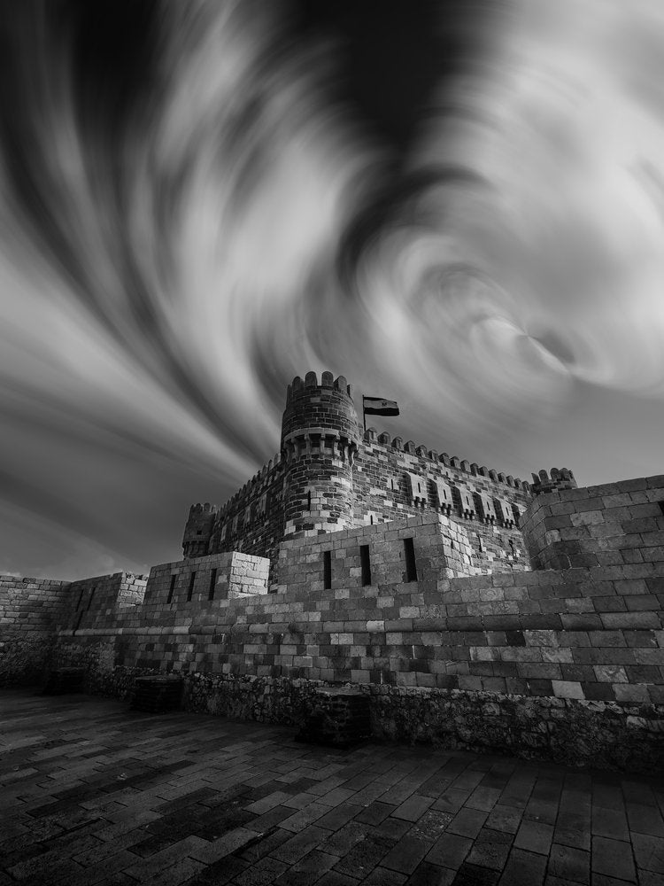 Ancient Castle Swirling Sky