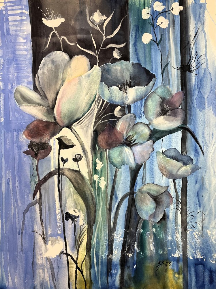 Ethereal Blue Flowers