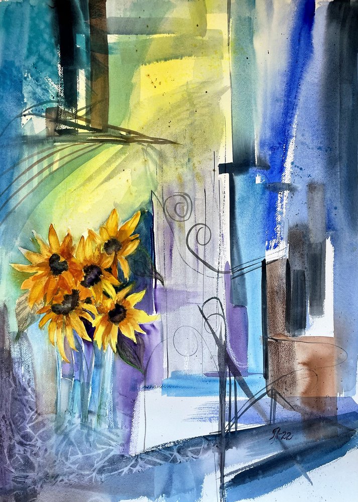 Vibrant Abstract Sunflowers