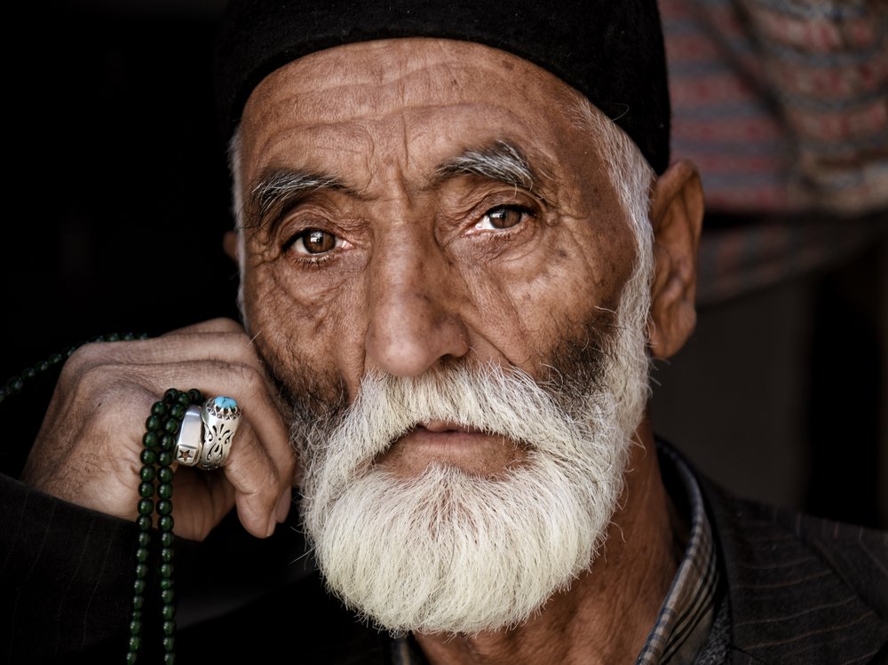 Pensive Man White Beard