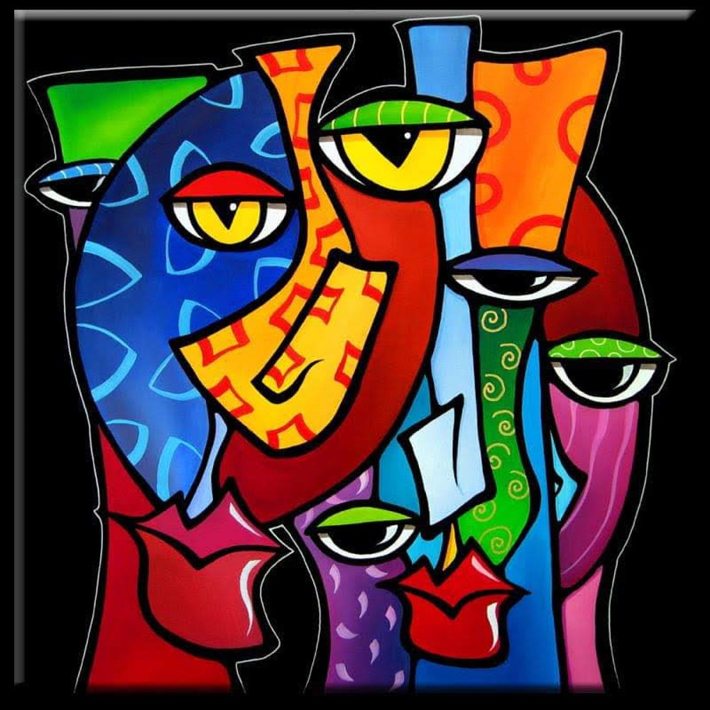 Vibrant Abstract Faces