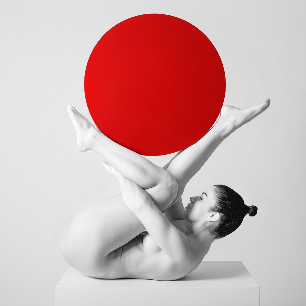 Graceful Woman Red Circle