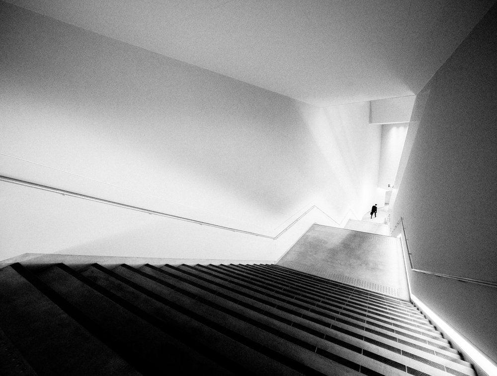Solitary Figure Stairwell