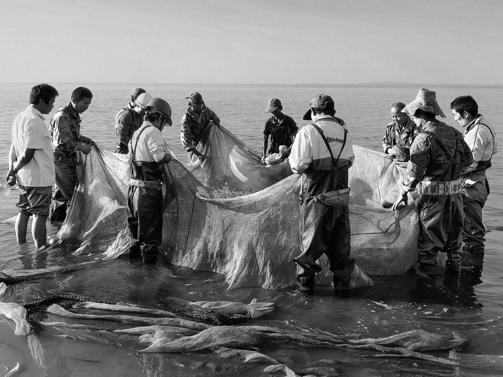 Fishermen Pulling Net