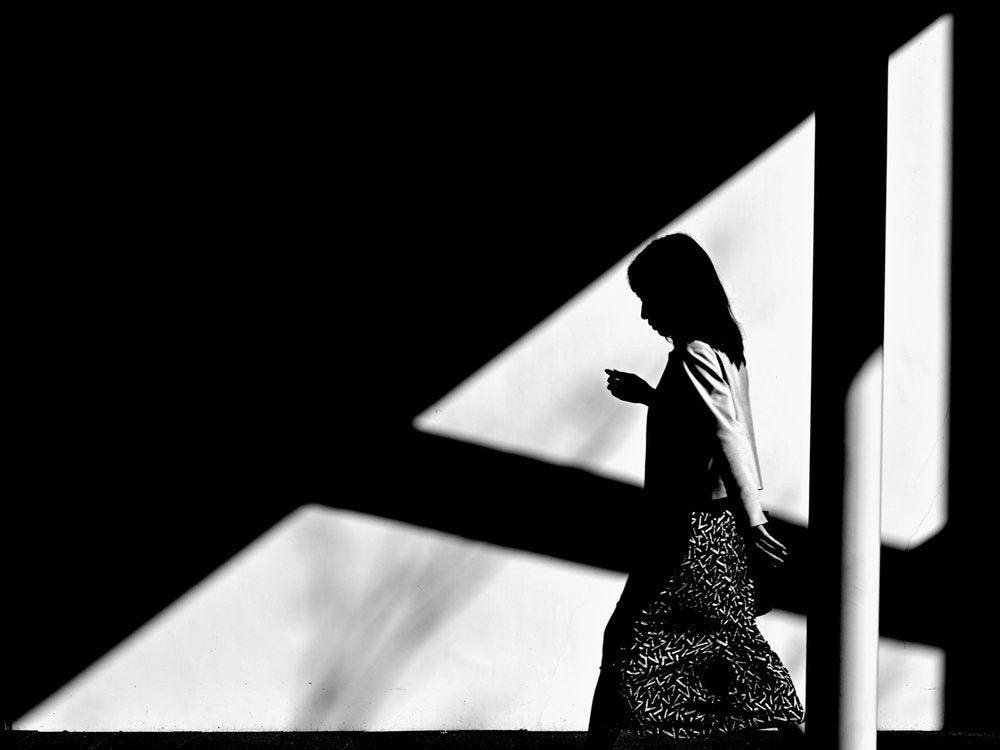 Woman in Geometric Light