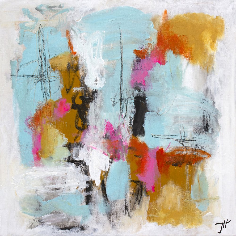 Vibrant Pink Gold Abstract
