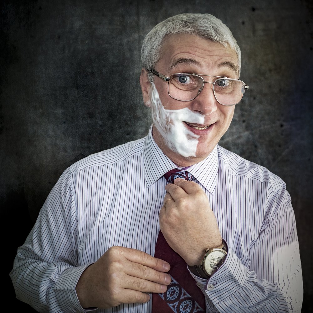 Funny Man Shaving