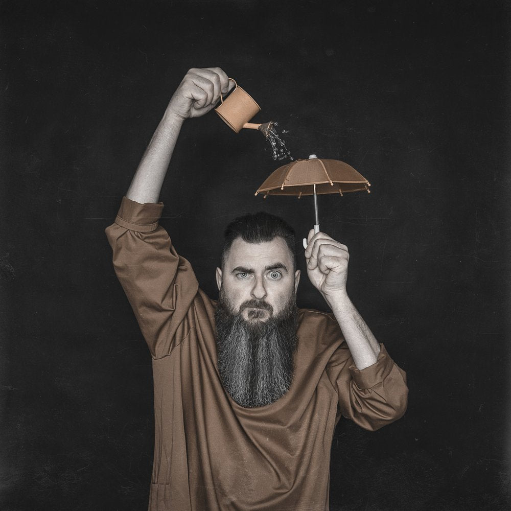 Bearded Man Indoor Rain