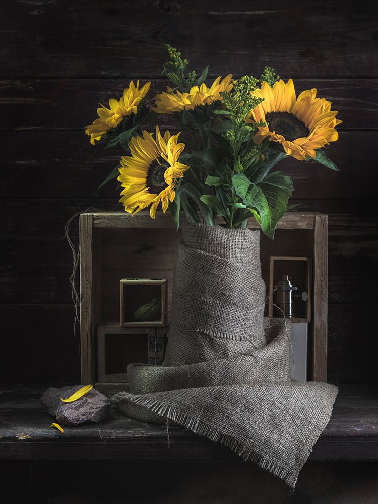 Rustic Sunflower Still Life