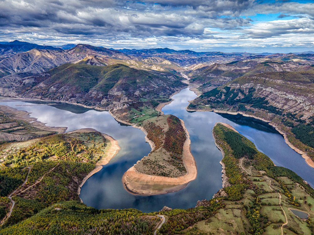 Autumn River Bend Landscape