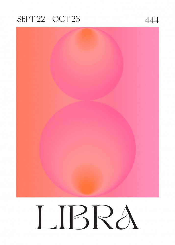 Pink Orange Libra Zodiac