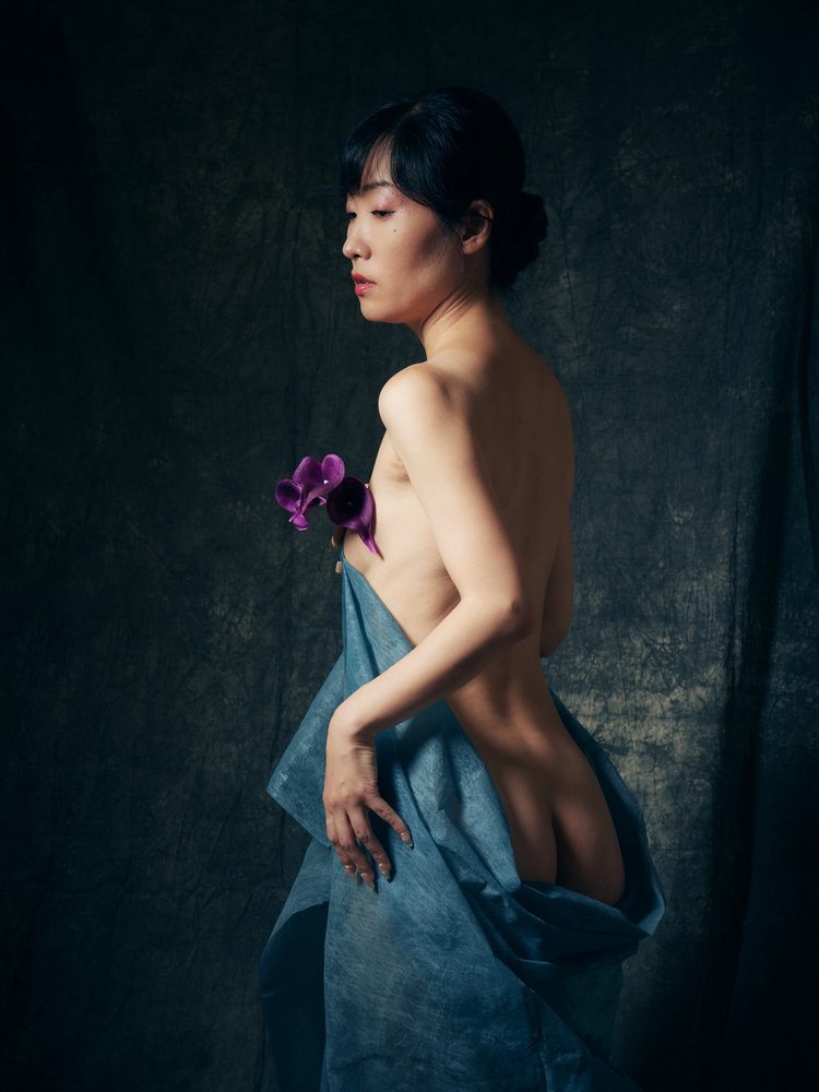 Graceful Nude with Orchid
