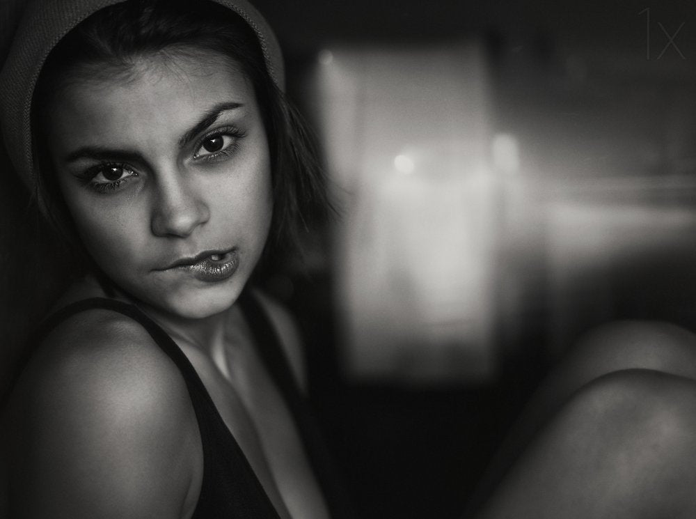 Intense Biting Lip Portrait